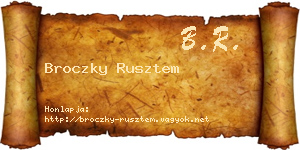 Broczky Rusztem névjegykártya